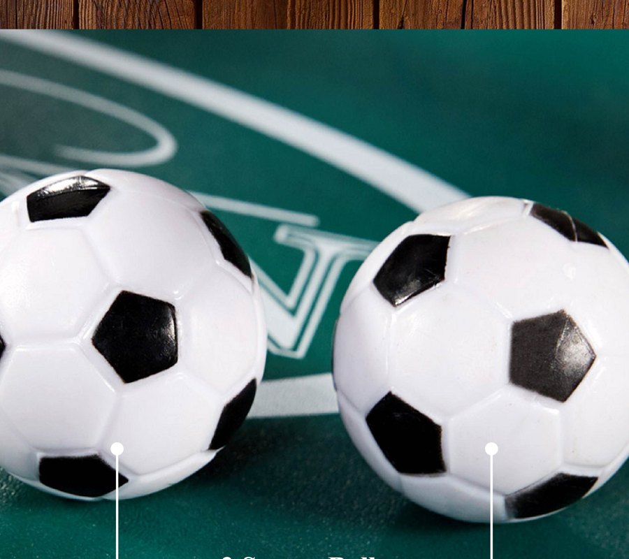 The two soccer-style foosballs included